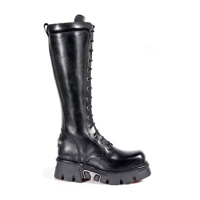 New Rock 235 Stiefel schwarz – Seitenansicht mit Reactor-Plateausohle