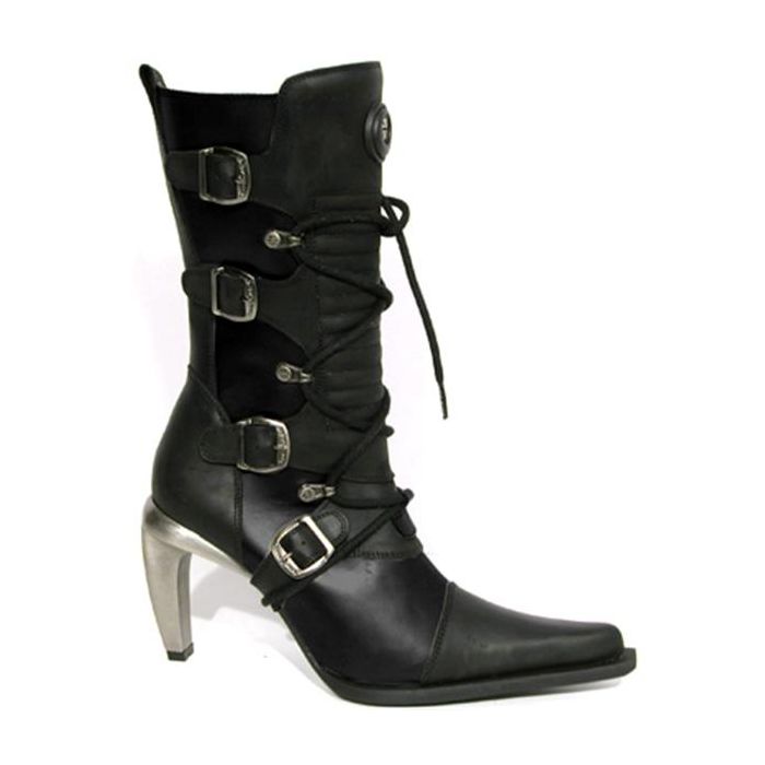 New Rock 9373 Malicia – schwarzer Damenstiefel mit Stahlabsatz