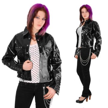 Lackjacke schwarz