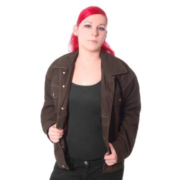 Lederjacke Jeansjacke nub braun