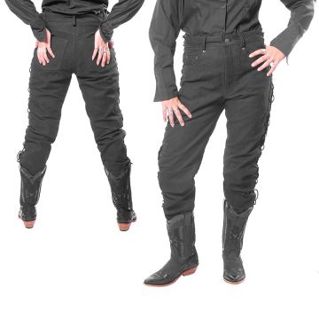 5 Pocket Schnür Nubuck schwarz