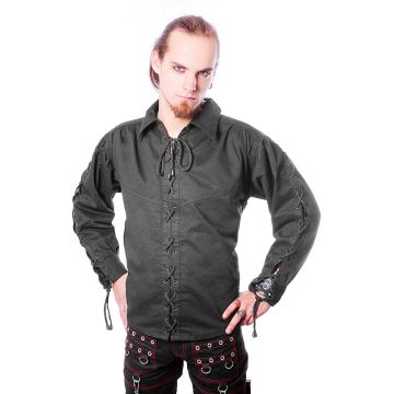 Schnürhemd Leder schwarz