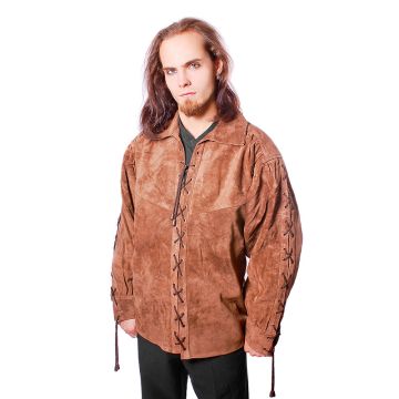 braunes Lederschnür Hemd