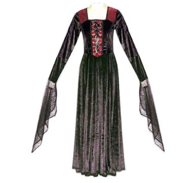 rot schwarzes Samt kleid