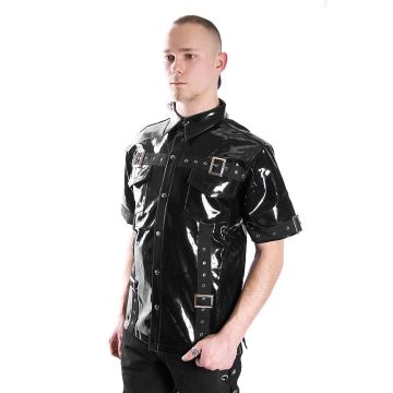 schwarzes Lack hemd