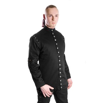 schwarze Herren Jacke mit Druckknöpfen