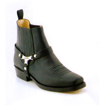 Sancho Boots Biker Stiefellette Pul Gras Negro
