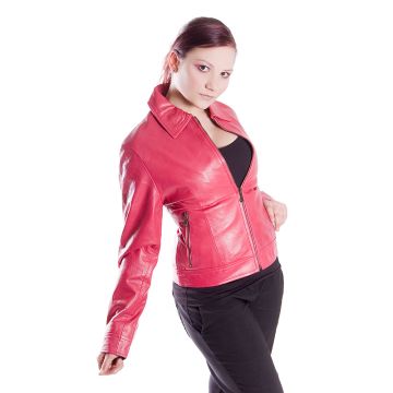 Lederjacke 4011 sheep nappa pink