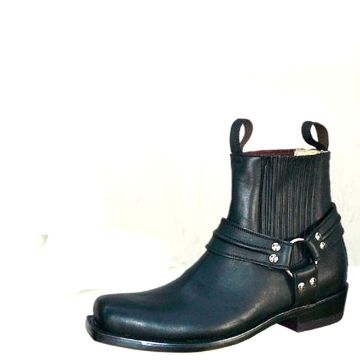 Klassische schwarze Biker- Stiefelette