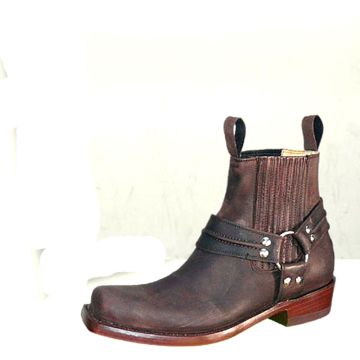 Klassische braun Biker- Stiefelette