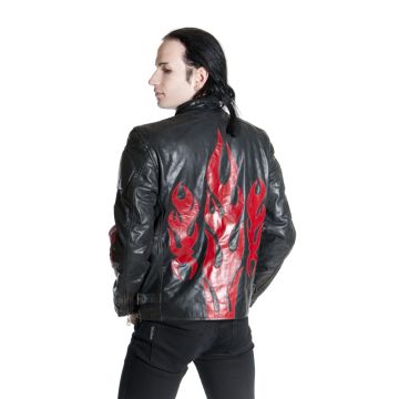 Lederjacke Flammen Design