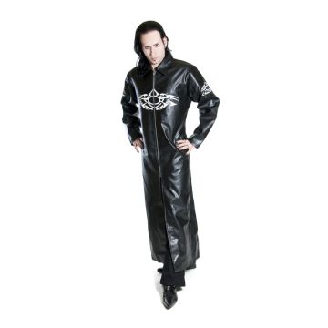 Kunstledermantel Tribal Applikation