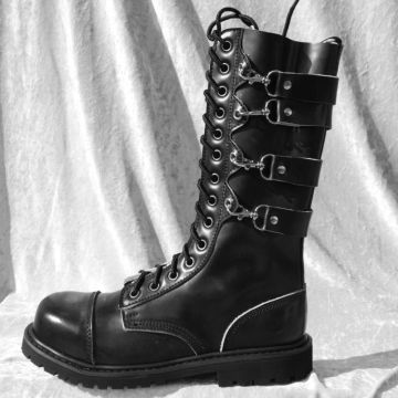 14 loch Ranger Boots mit Stahlkappe und vier Gürteln