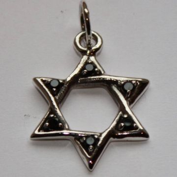 Hexagramm mit schwarzem Stein