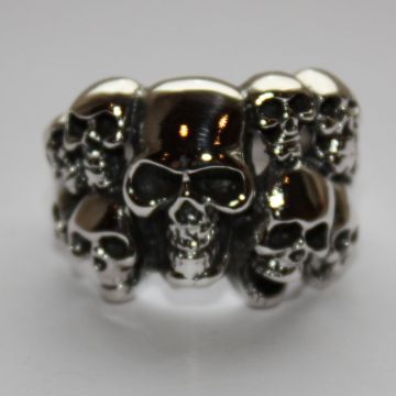 Bikerring echt 925 Sterling Silber im Totenkopfdesign, Neu