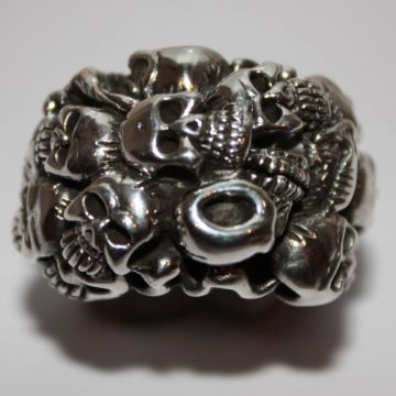 Totenschädelring in echt 925 Sterling Silber