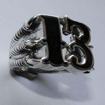 Ring 13 mit Kralle in echt 925 Sterling Silber