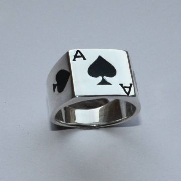 Pik ASS Ring mit echt 925 Sterling Silber