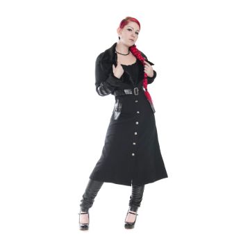 Mantel mit Kunstfell Kragen