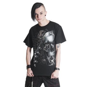Gothic Tshirt Skull an Ketten