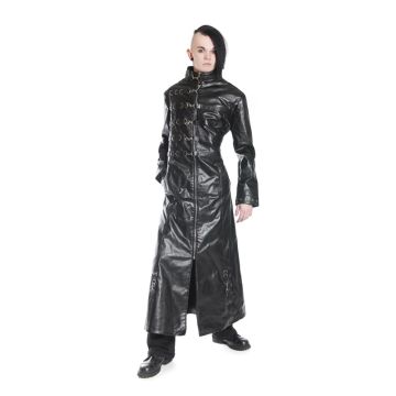 Herren Kunstledermantel mit Metall Karabinerhaken JD 77