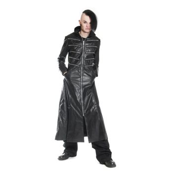 Herren Kunstledermantel mit Metall Reissverschlüssen