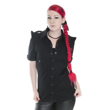 Stylisches Damenhemd, 100% Baumwolle, schwarz