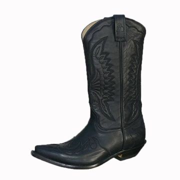 Cowboystiefel schwarz mit Applikation