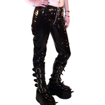 Hüft Lack Hose schwarz