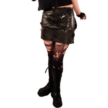 crina Leder Bondage Minirock