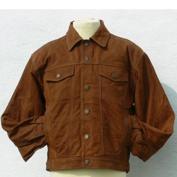 Lederjacke Jeans Jacke cognac