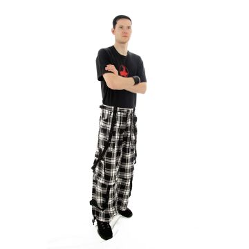 Punk Tartan Baggy black and white