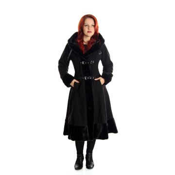 wärmender Damenmantel mit Kapuze