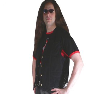 Lederweste aus nubuck mit Seitenschnürung schwarz