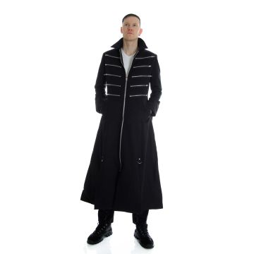 langer Stoffmantel mit Zips