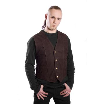 Lederweste aus nubuck mit Seitenschnürung braun