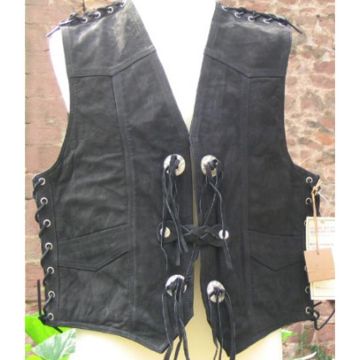 Lederweste aus nubuck mit Seiten und Schulterschnürung und 4Conc