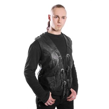 Lederweste aus nappa mit Seiten und Schulterschnürung und 6Conch