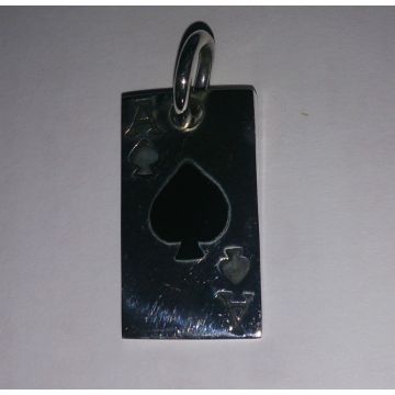 Rockabilly Pik Ass Sterlingsilber Anhänger