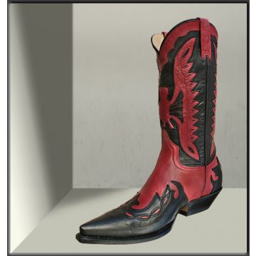 Westernstiefel Rancho rot schwarz