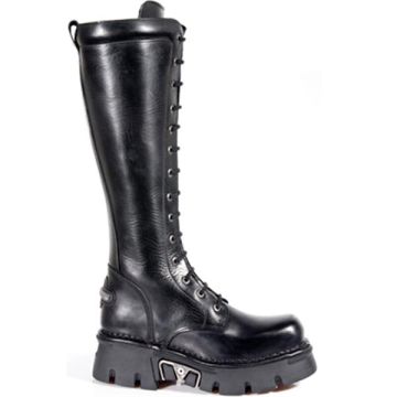 New Rock 235 Stiefel schwarz – Seitenansicht mit Reactor-Plateausohle