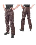 Leder schnuerjeans Lederhose braun Nappa