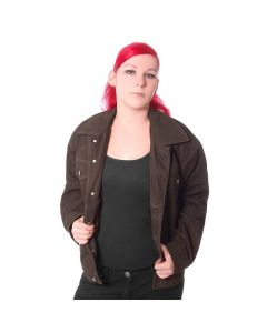 Lederjacke Jeansjacke nub braun