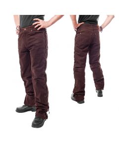 Leder schnuerjeans Lederhose braun Nubuck