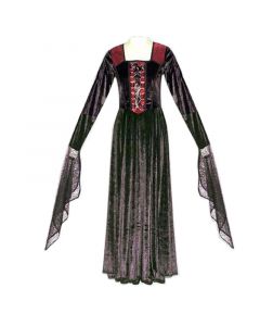 rot schwarzes Samt kleid