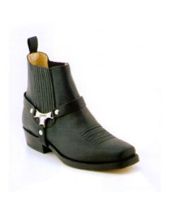 Sancho Boots Biker Stiefellette Pul Gras Negro