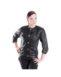 Damen lederjacke schwarz