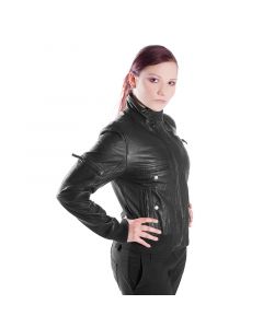 Damen Lederjacke Odera washed black