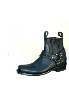 Klassische schwarze Biker- Stiefelette