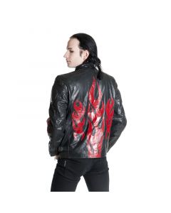 Lederjacke Flammen Design